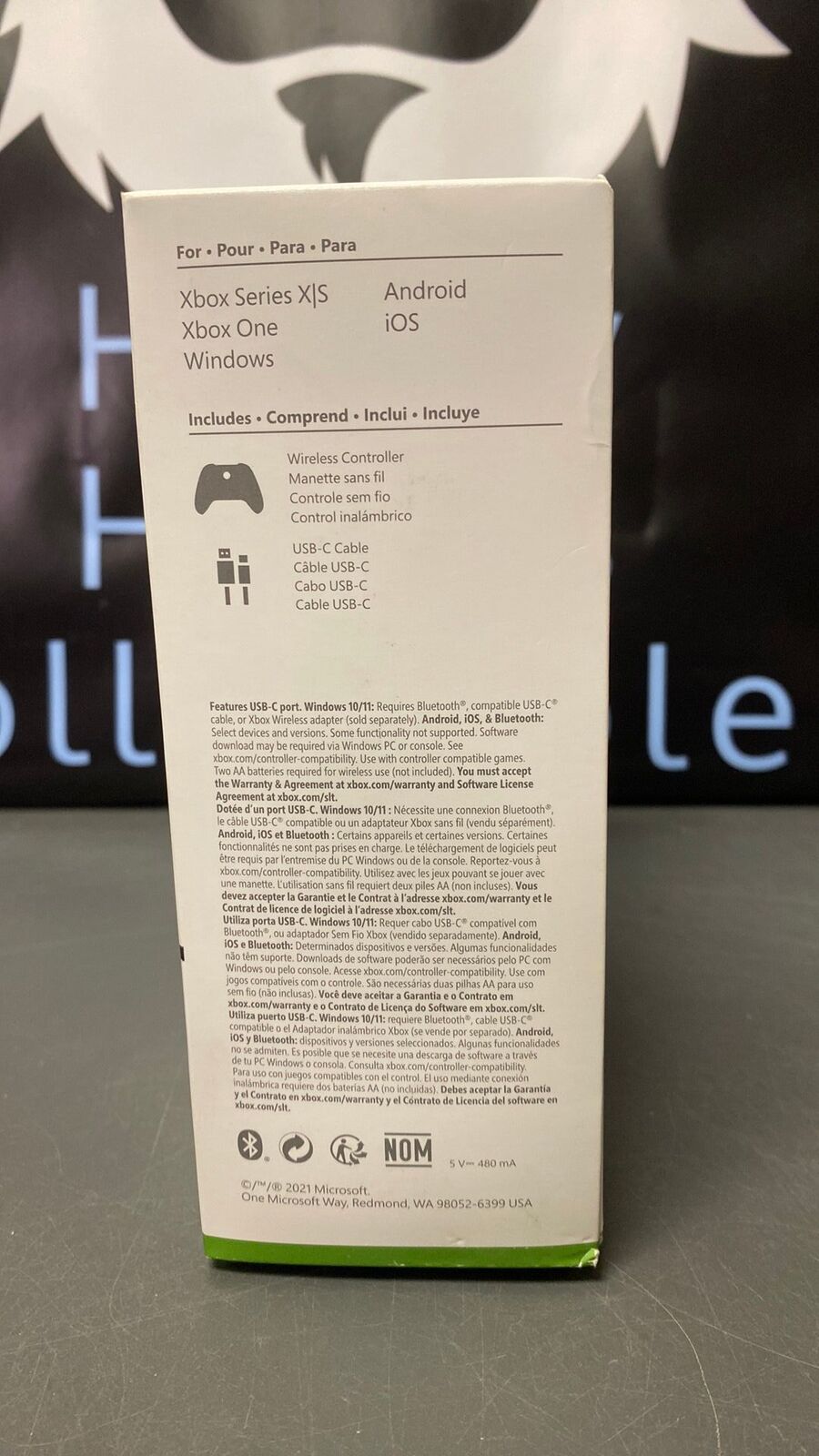 Xbox One / Xbox Series X|S - Black Controller with USB-C Cable - New