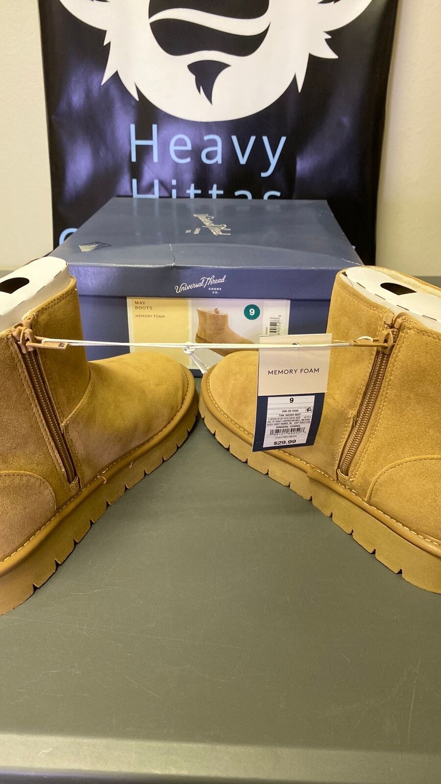 Boots - Size 9W May Boots Memory Foam, Tan
