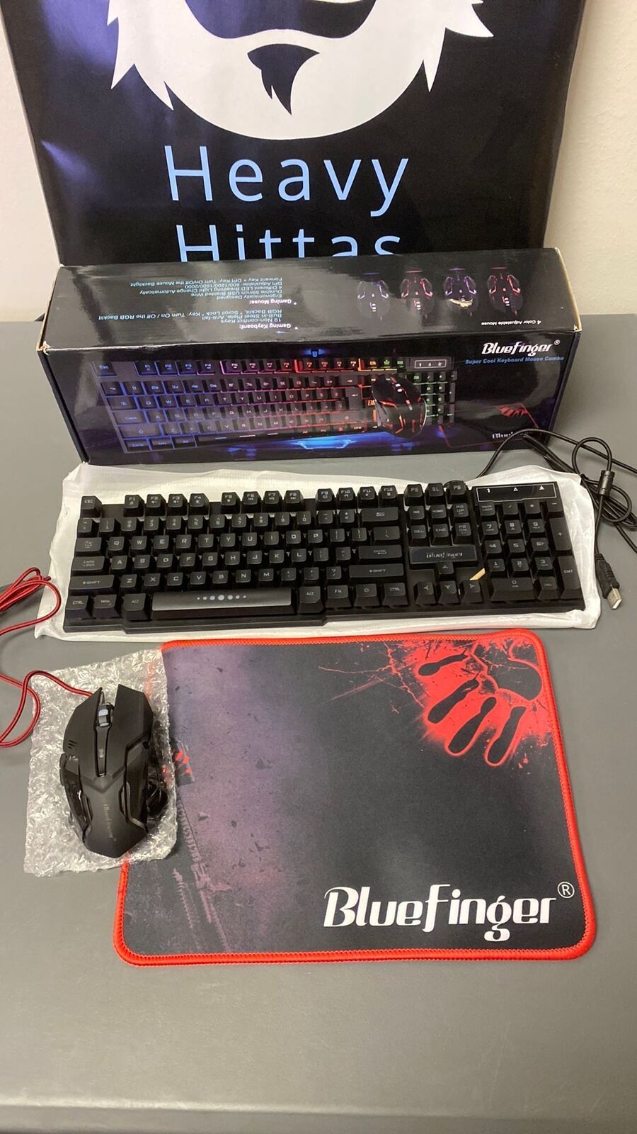 Bluefinger Gaming Keyboard Mouse Combo RGB Backlit