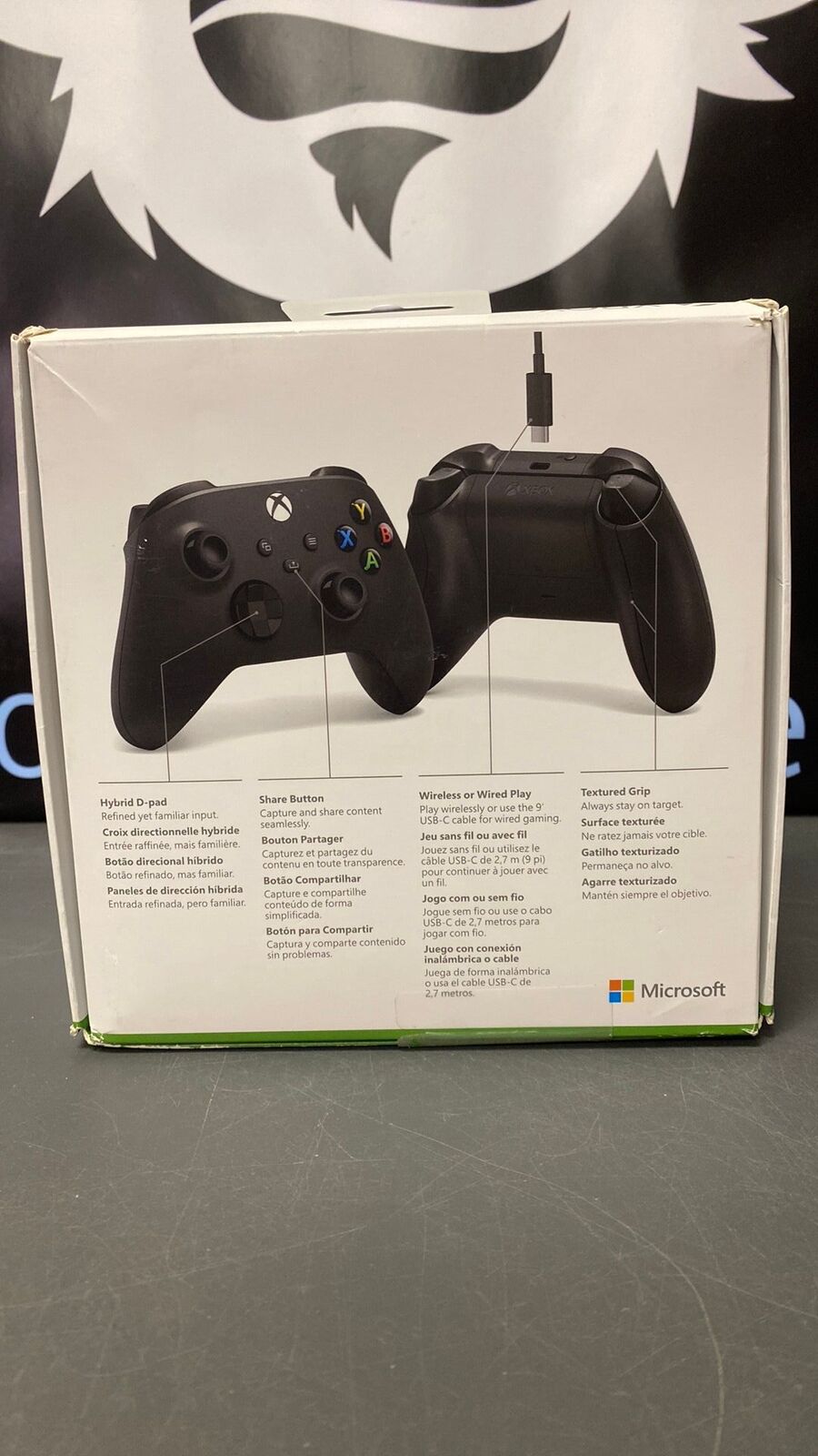 Xbox One / Xbox Series X|S - Black Controller with USB-C Cable - New