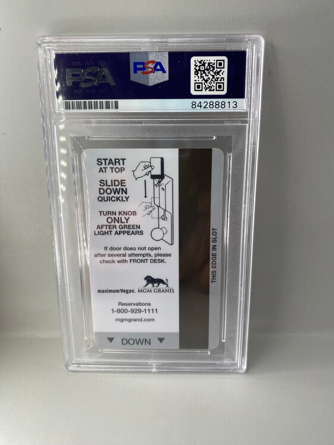 Manny Pacquiao signed Pacquiao vs Mosley MGM Grand key card PSA DNA cert 84288813 back