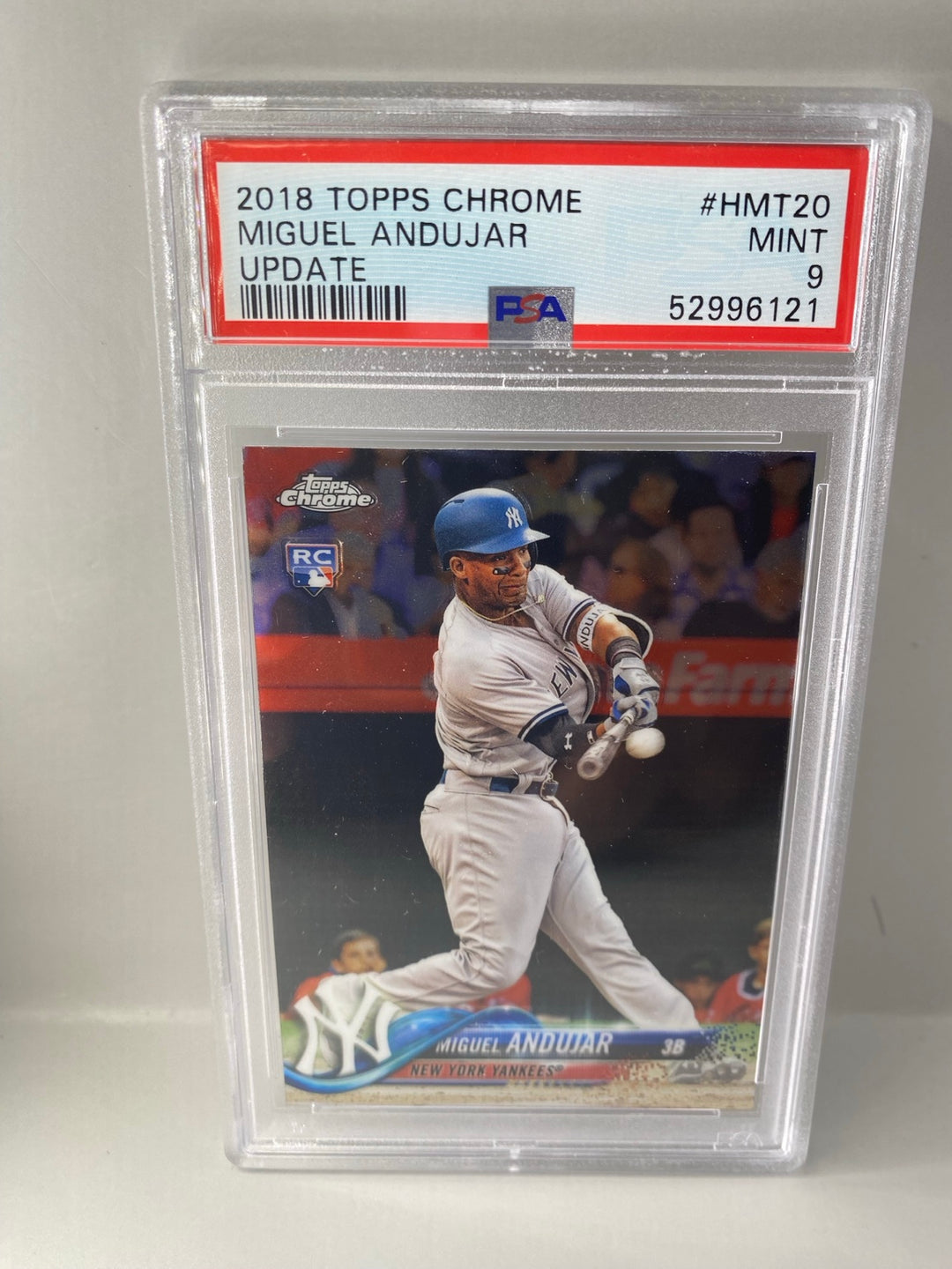 2018 Topps Chrome Update HMT20 Miguel Andujar PSA 9 front