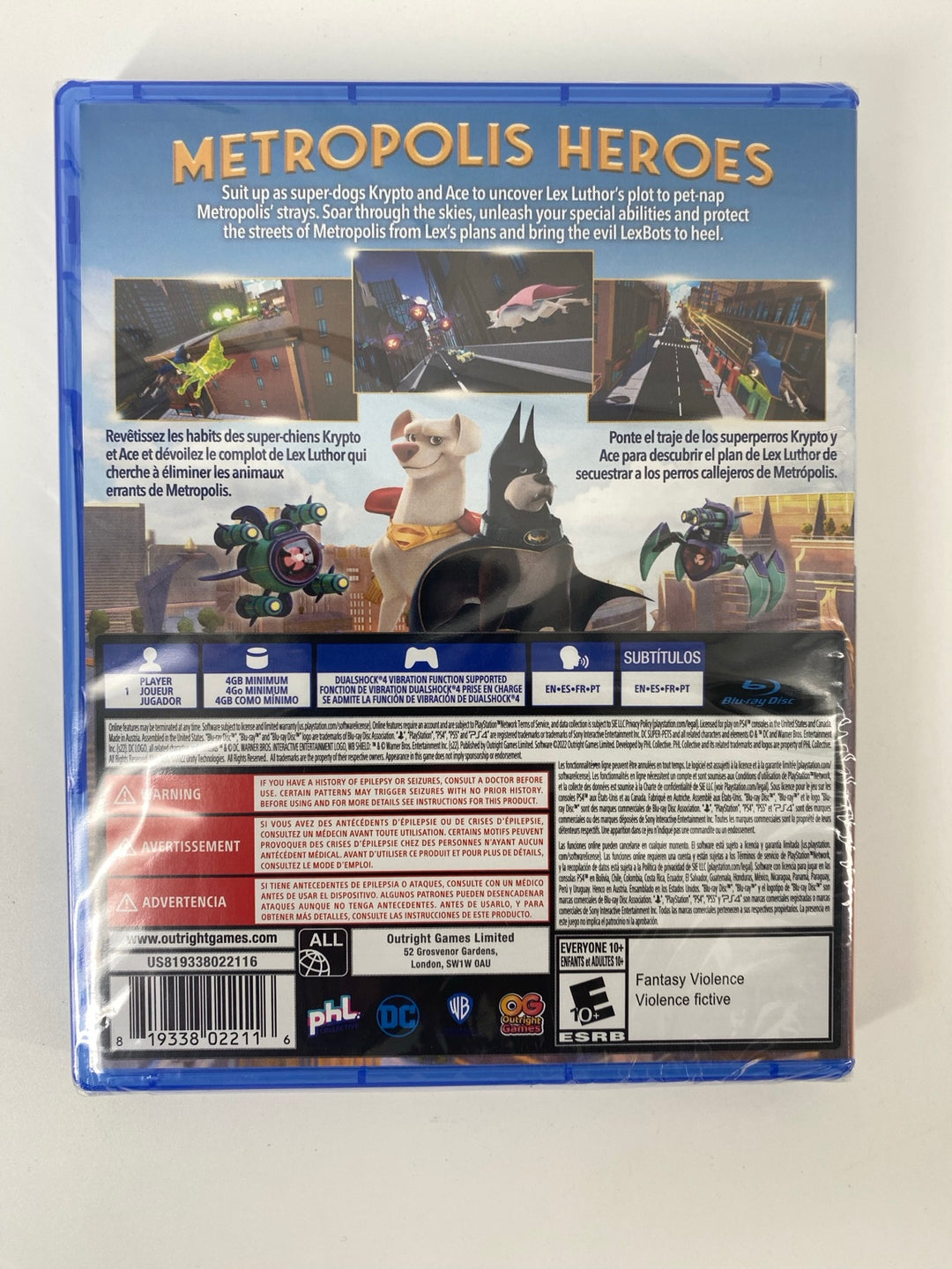 PS4 DC League of Super-Pets The Adventures of Krypto and Ace new factory sealed back actual item
