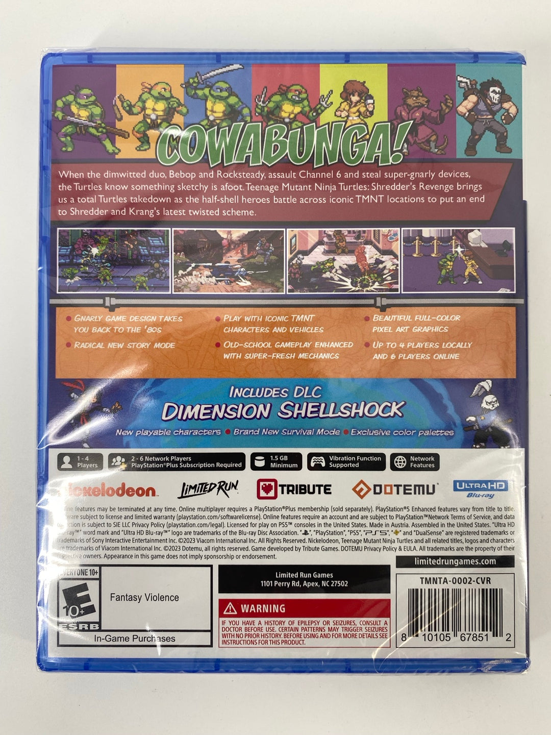 Teenage Mutant Ninja Turtles Shredder's Revenge Anniversary Edition PS5 new sealed - back actual item