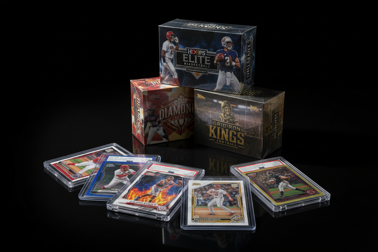 Sports cards slabs and sealed boxes