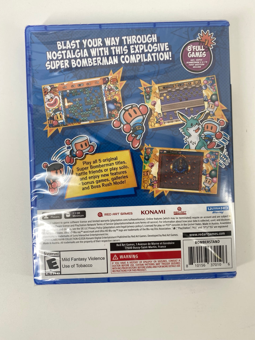 Actual sealed Super Bomberman Collection PS5 back