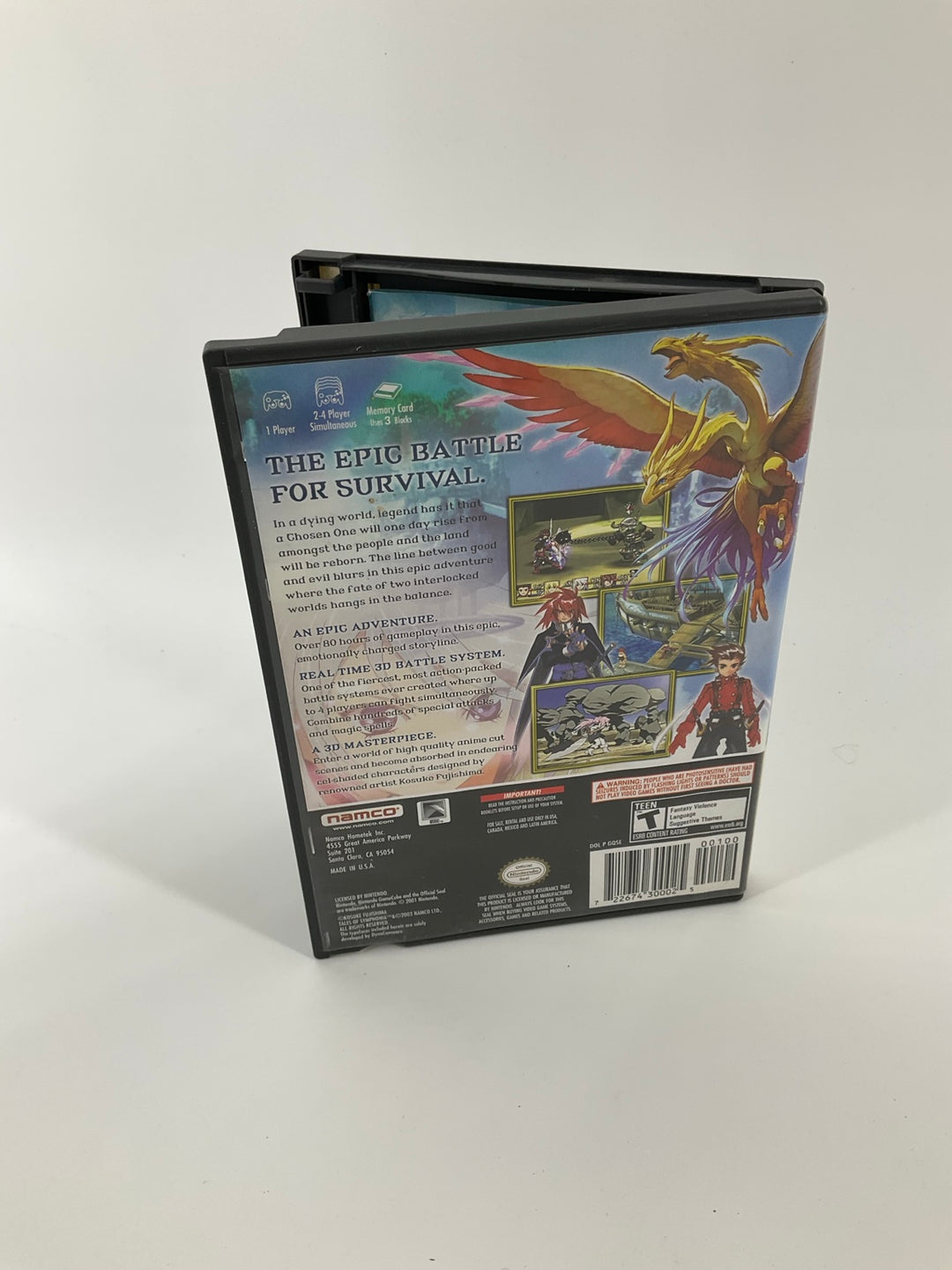 Tales of Symphonia Player's Choice Nintendo GameCube back cover and case