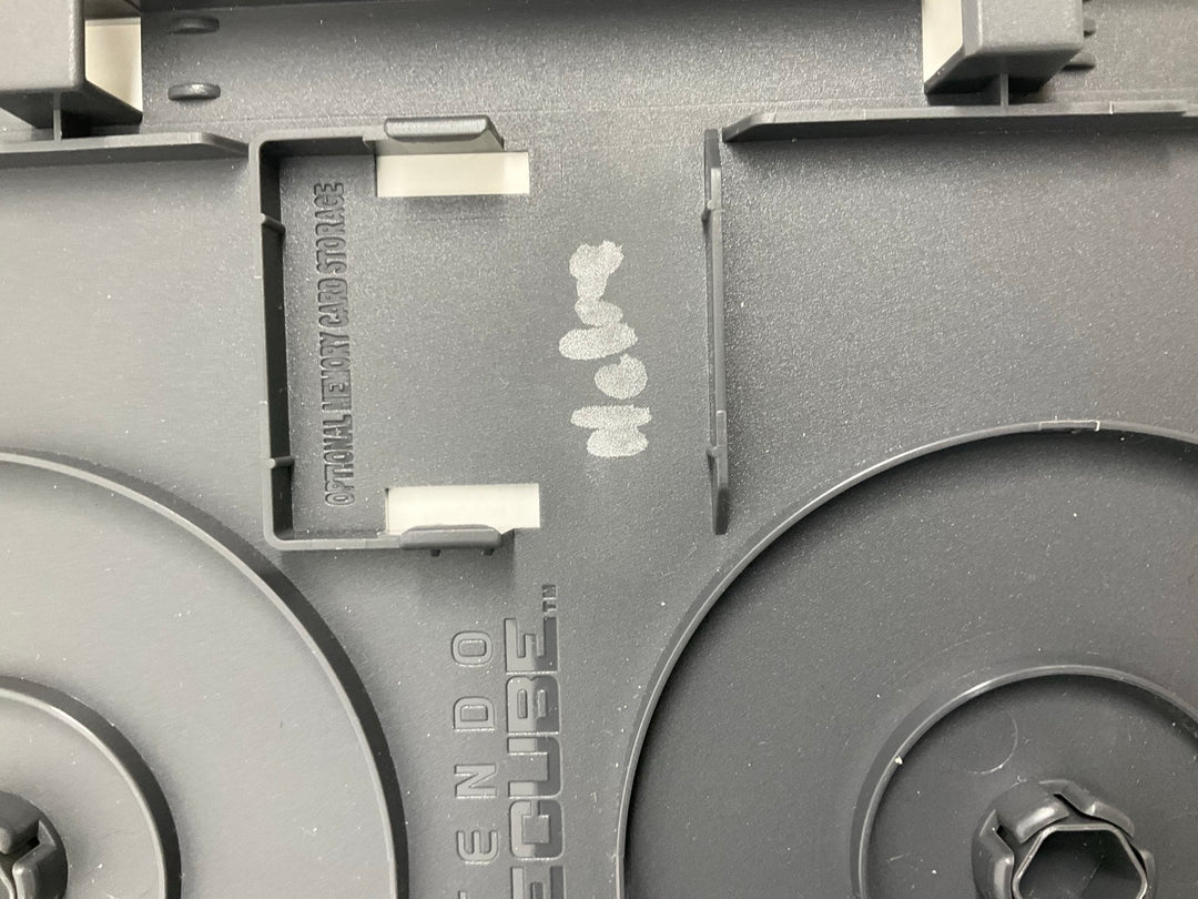 Tales of Symphonia Nintendo GameCube case interior showing marker writing