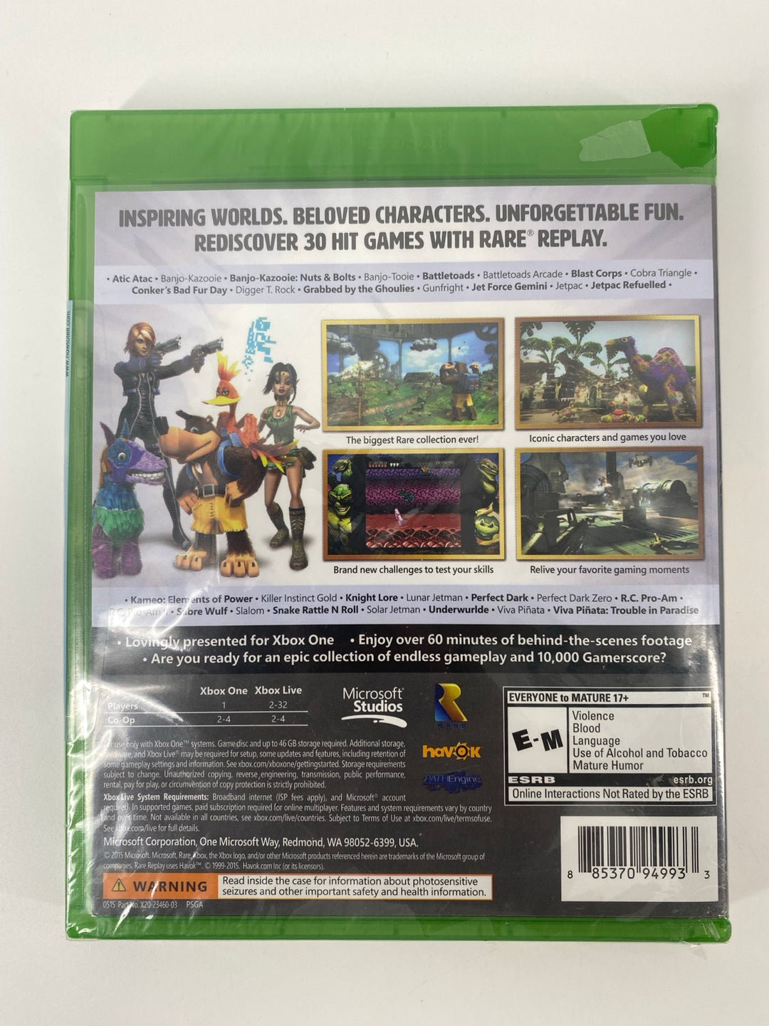 Xbox One Rare Replay new factory sealed back - actual item photo