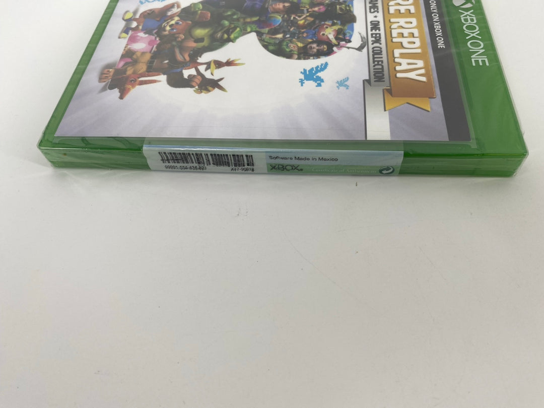 Xbox One Rare Replay factory security seal bottom edge detail - actual item photo